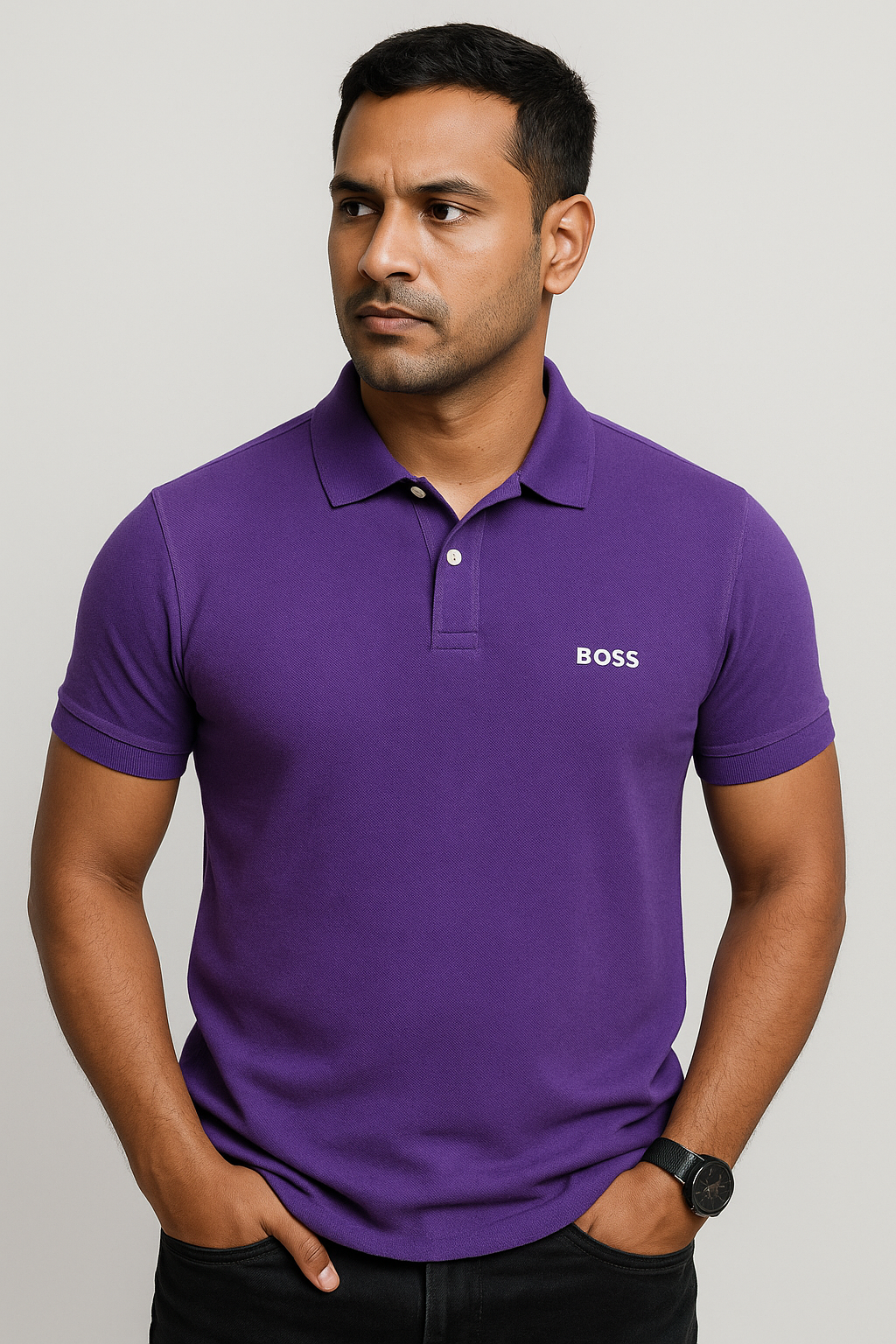 Boss Polo Shirts for Men - Voilet KISWAH RETAILS