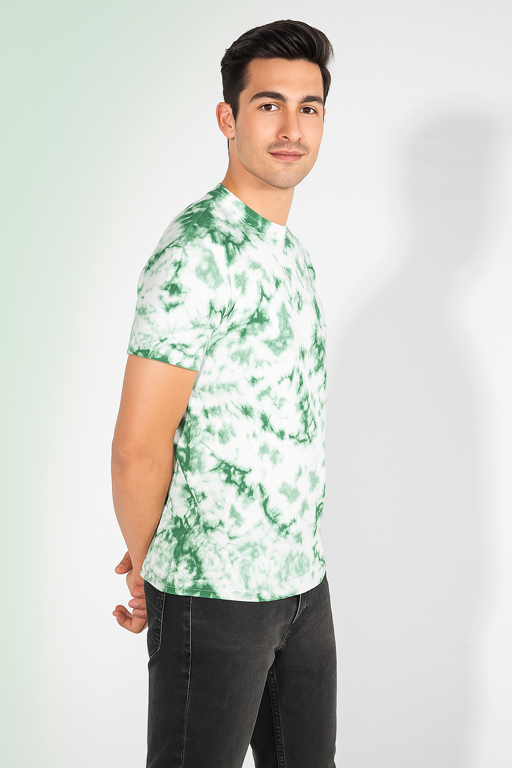 Tie And Dye Short Sleeve Crew Neck T-shirt - Green KISWAH RETAILS