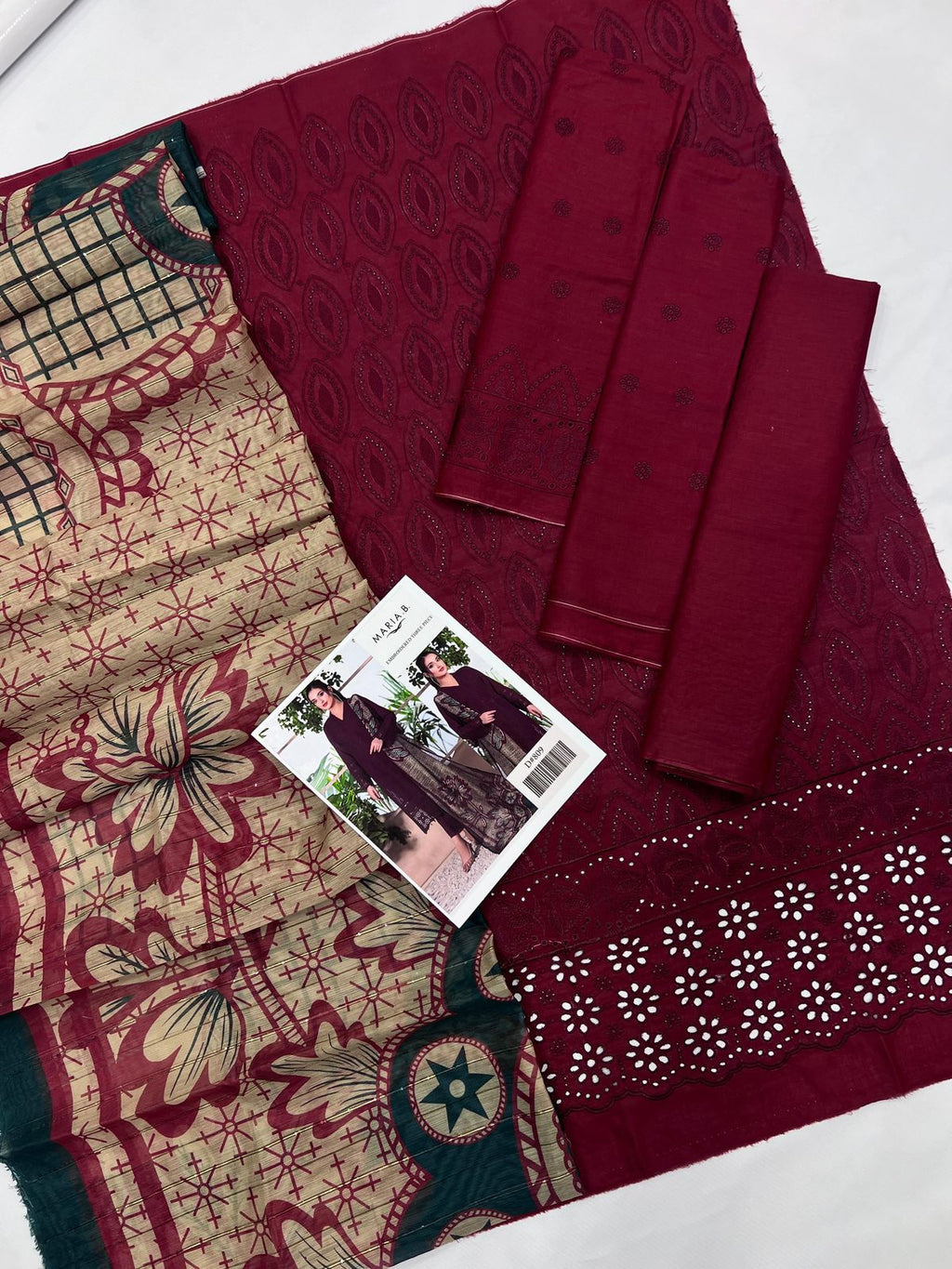 03 Piece - CHIKANKARI Lawn Suit KISWAH RETAILS