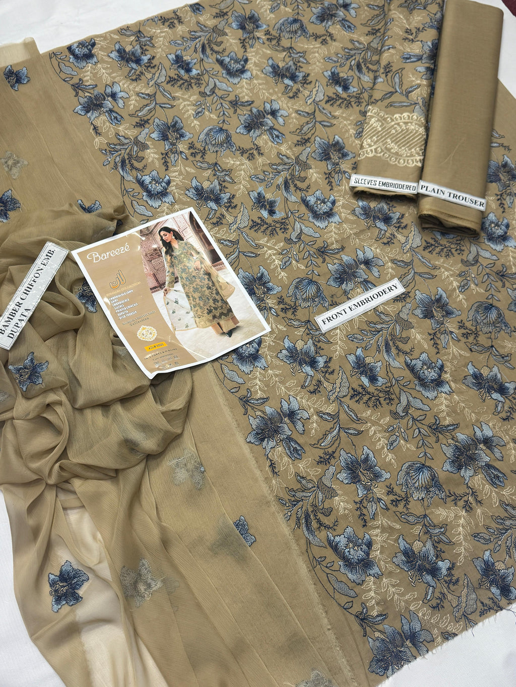 3 Piece - Embroidered Lawn Suit - Mustard KISWAH RETAILS