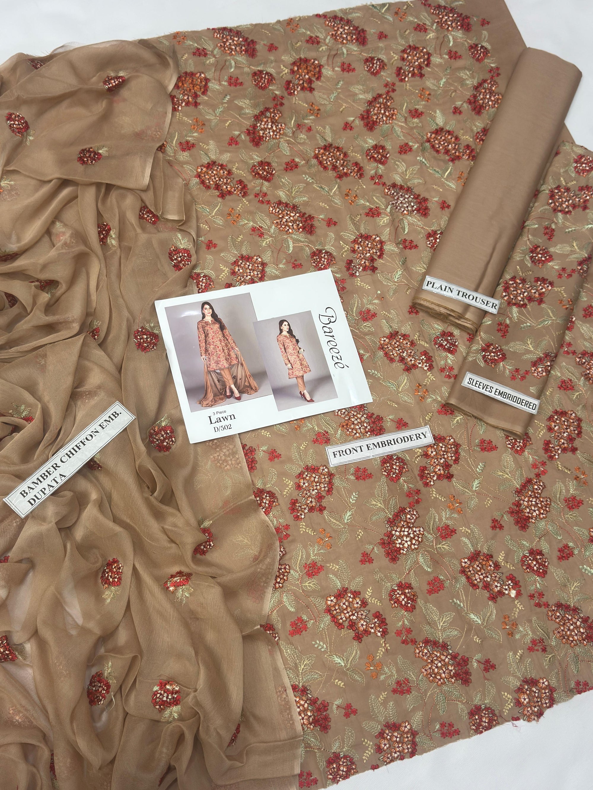 3 Piece - Embroidered Lawn Suit KISWAH RETAILS