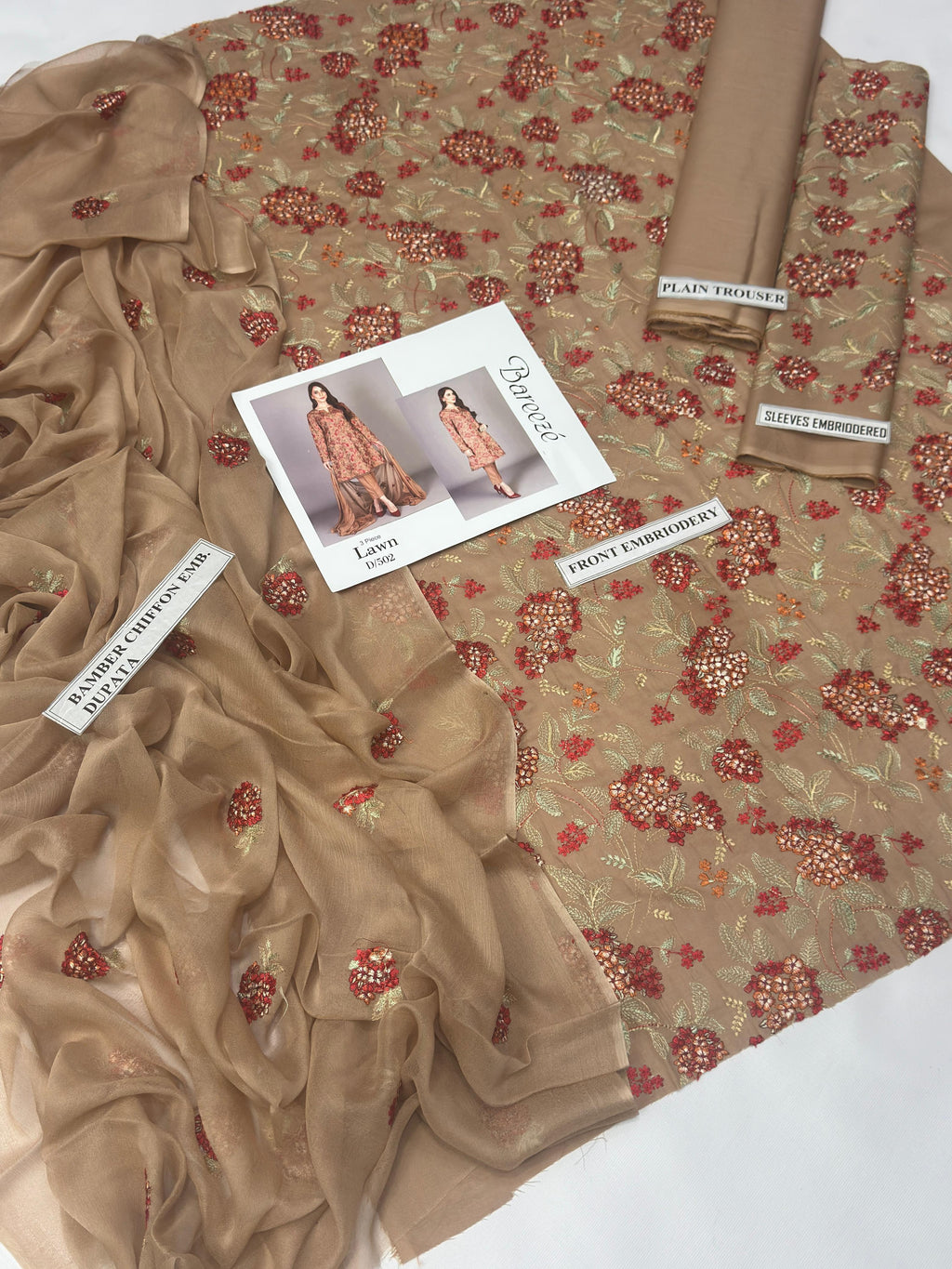 3 Piece - Embroidered Lawn Suit KISWAH RETAILS