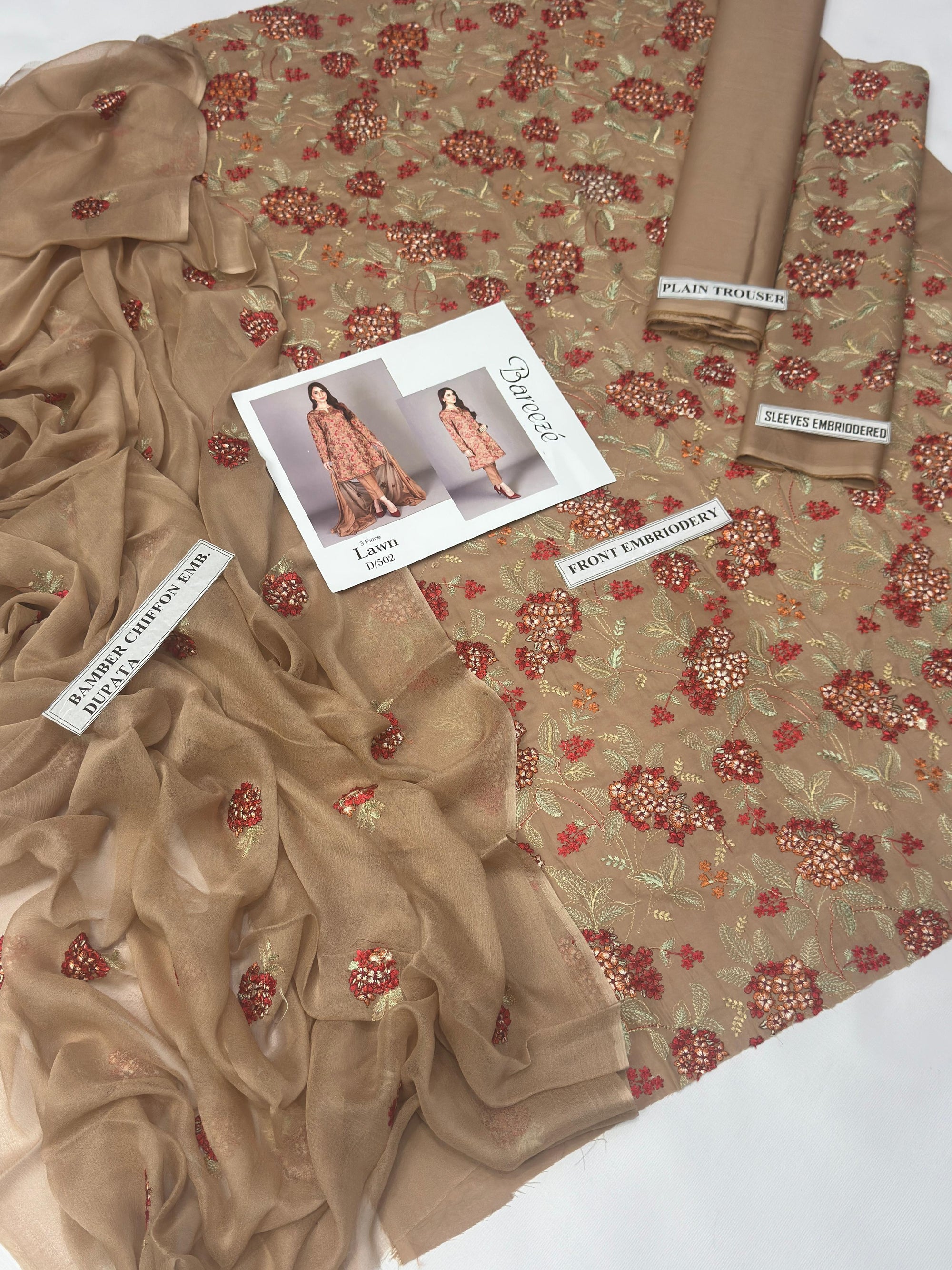 3 Piece - Embroidered Lawn Suit KISWAH RETAILS