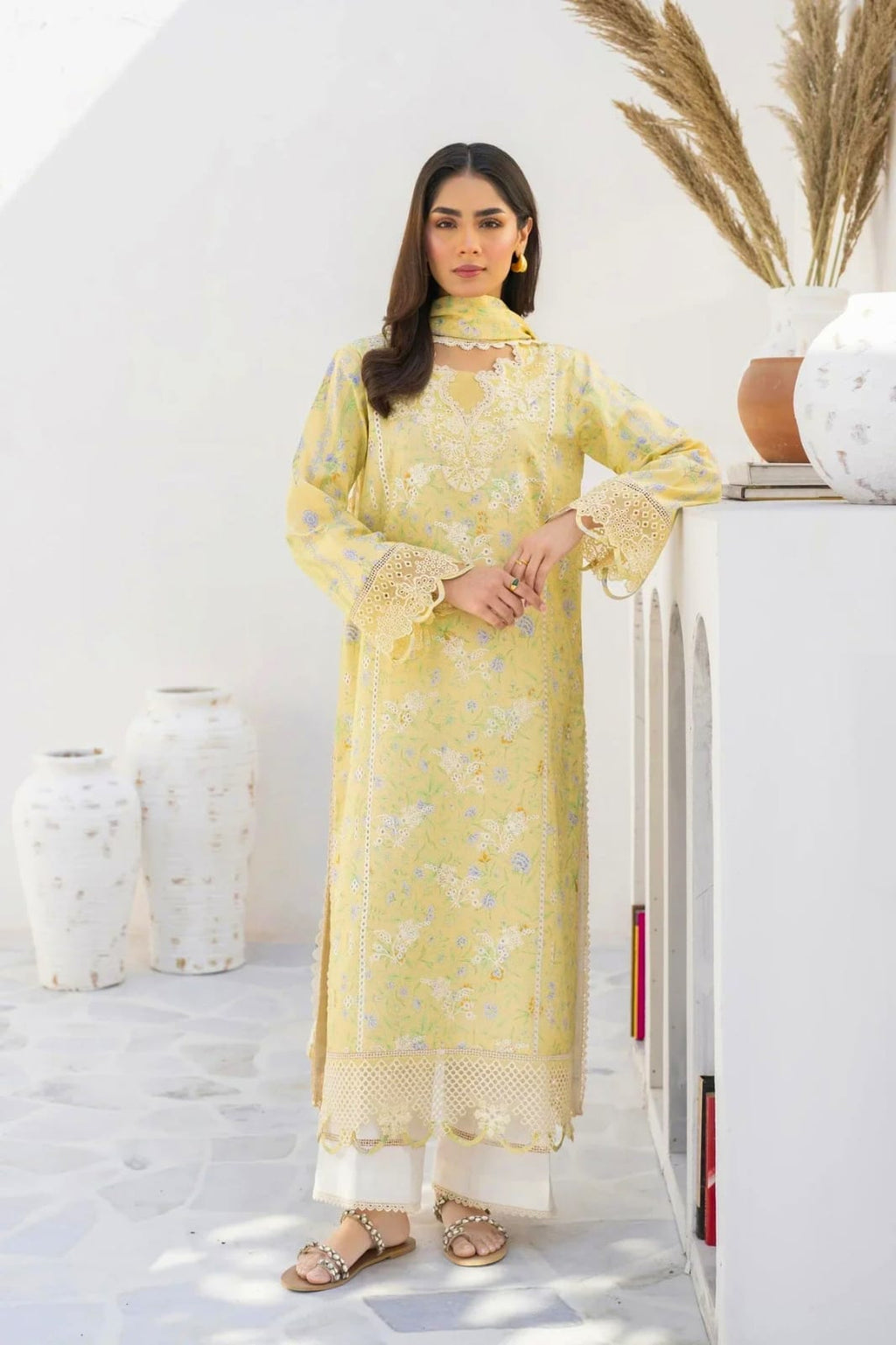 03 Piece - CHIKANKARI Lawn Suit KISWAH RETAILS