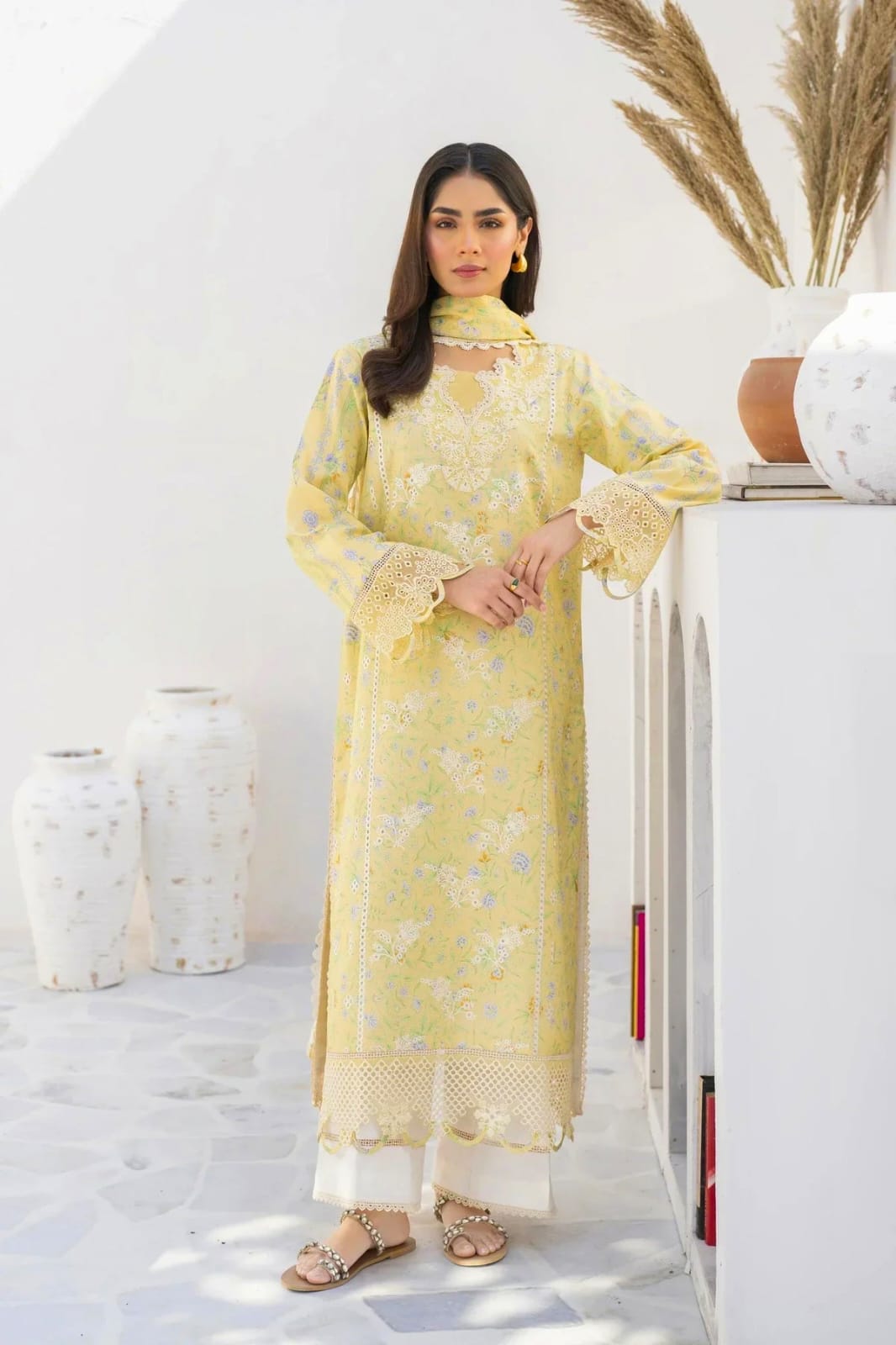 03 Piece - CHIKANKARI Lawn Suit KISWAH RETAILS