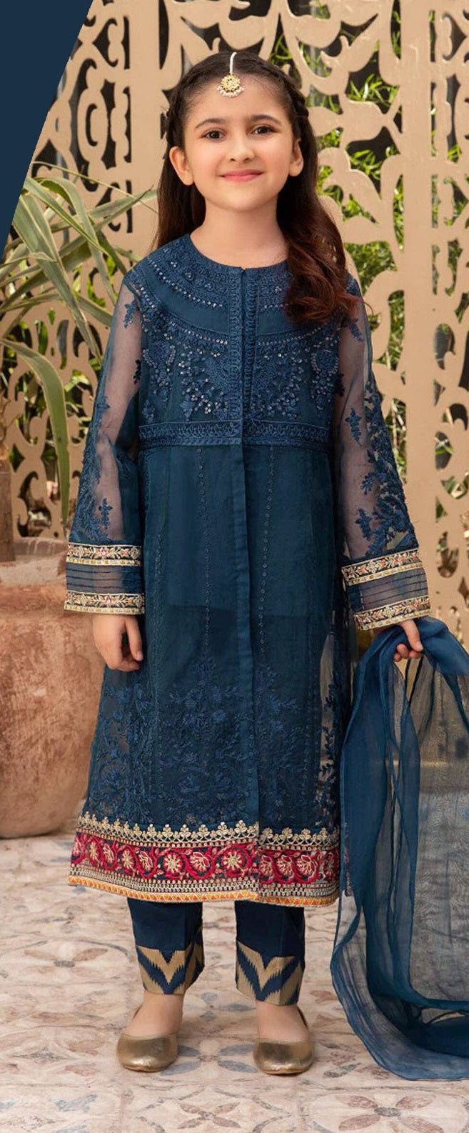 3 Piece - Girls Cotton Embroidered Suit KISWAH RETAILS