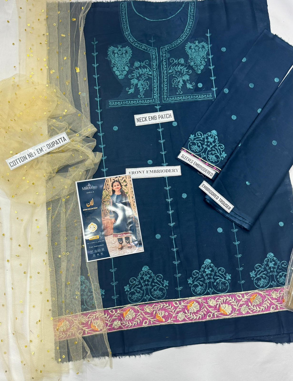 3 Piece - Girls Cotton Embroidered Suit KISWAH RETAILS