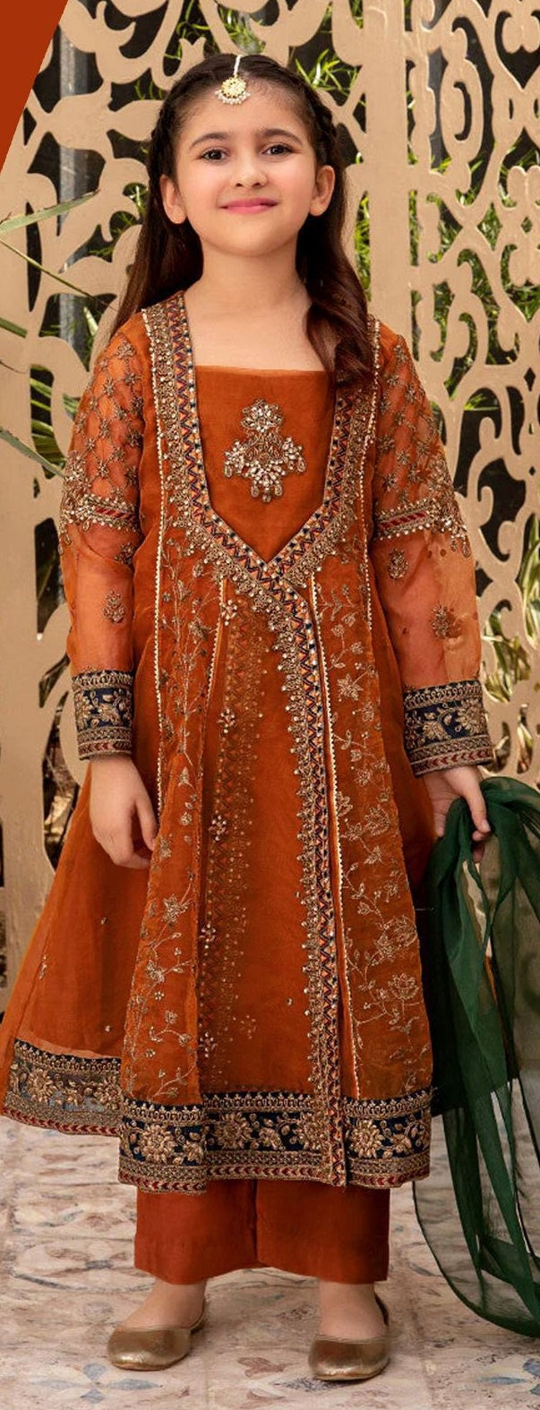 3 Piece - Girls Cotton Embroidered Suit KISWAH RETAILS