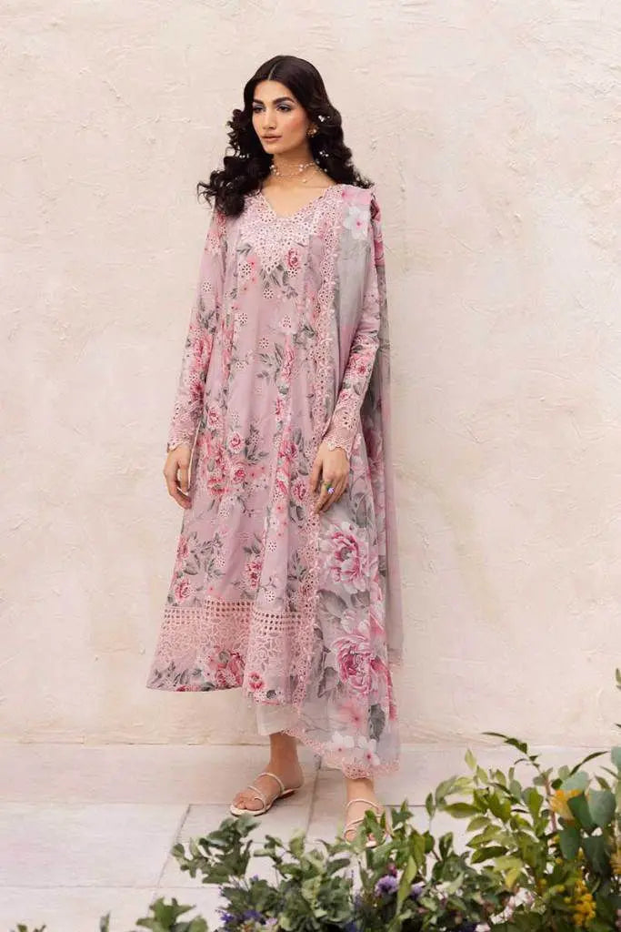 3 Pieces - Chikankari Lawn Suit - Pink KISWAH RETAILS