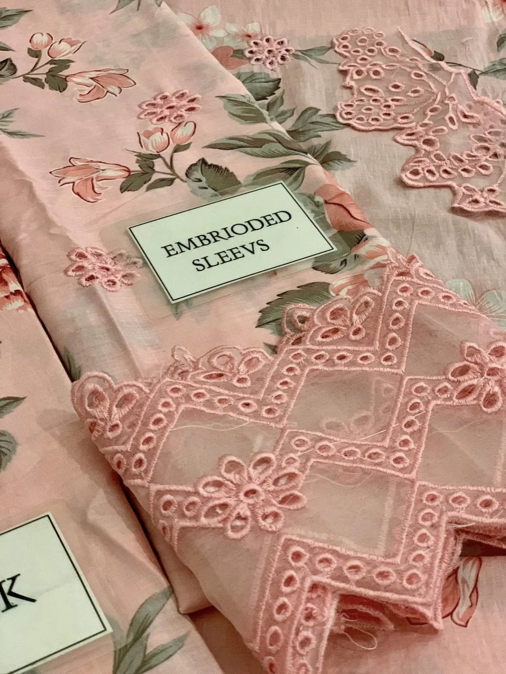 3 Pieces - Chikankari Lawn Suit - Pink KISWAH RETAILS