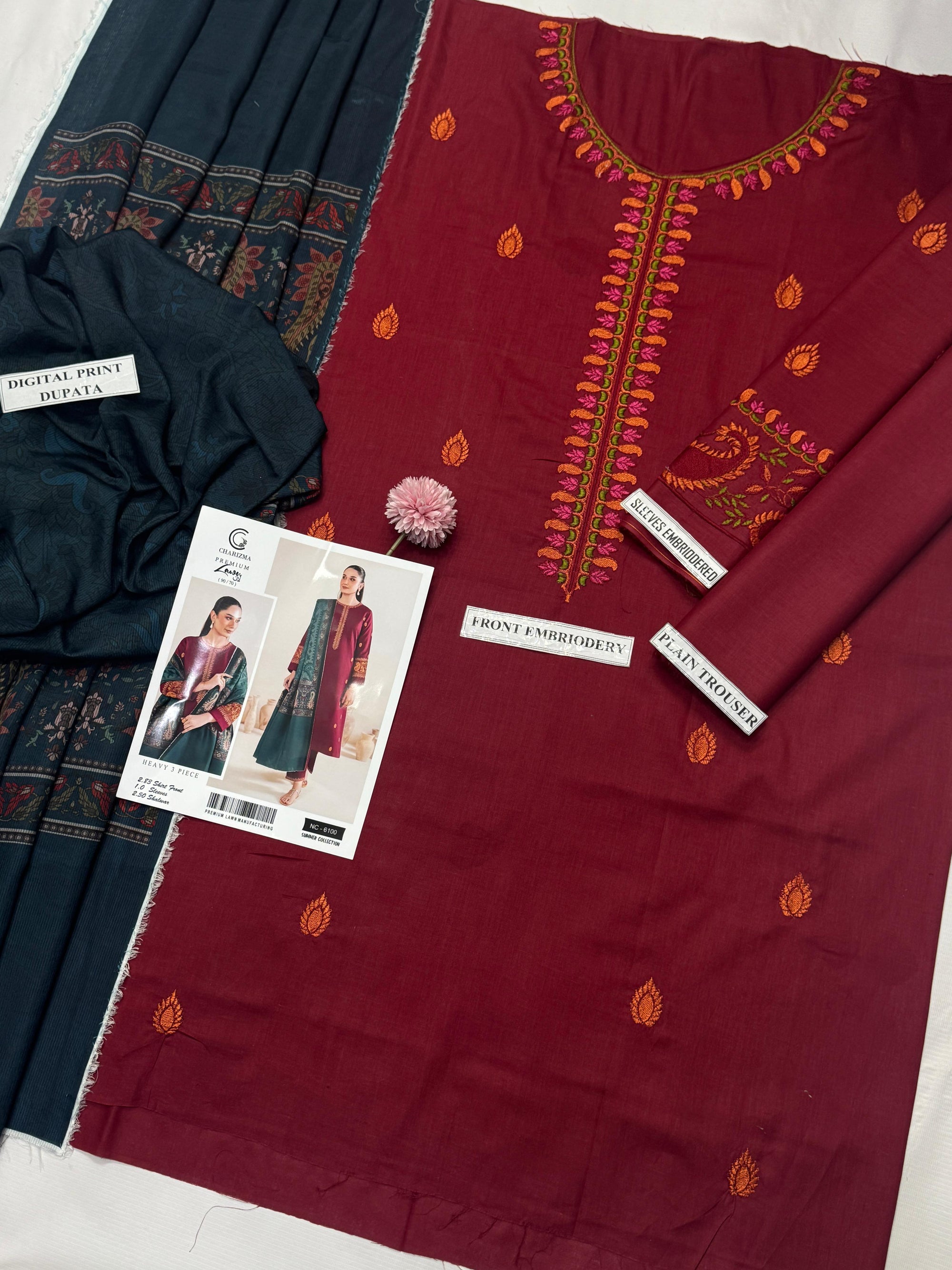 03 Piece - Embroidered Lawn Suit KISWAH RETAILS