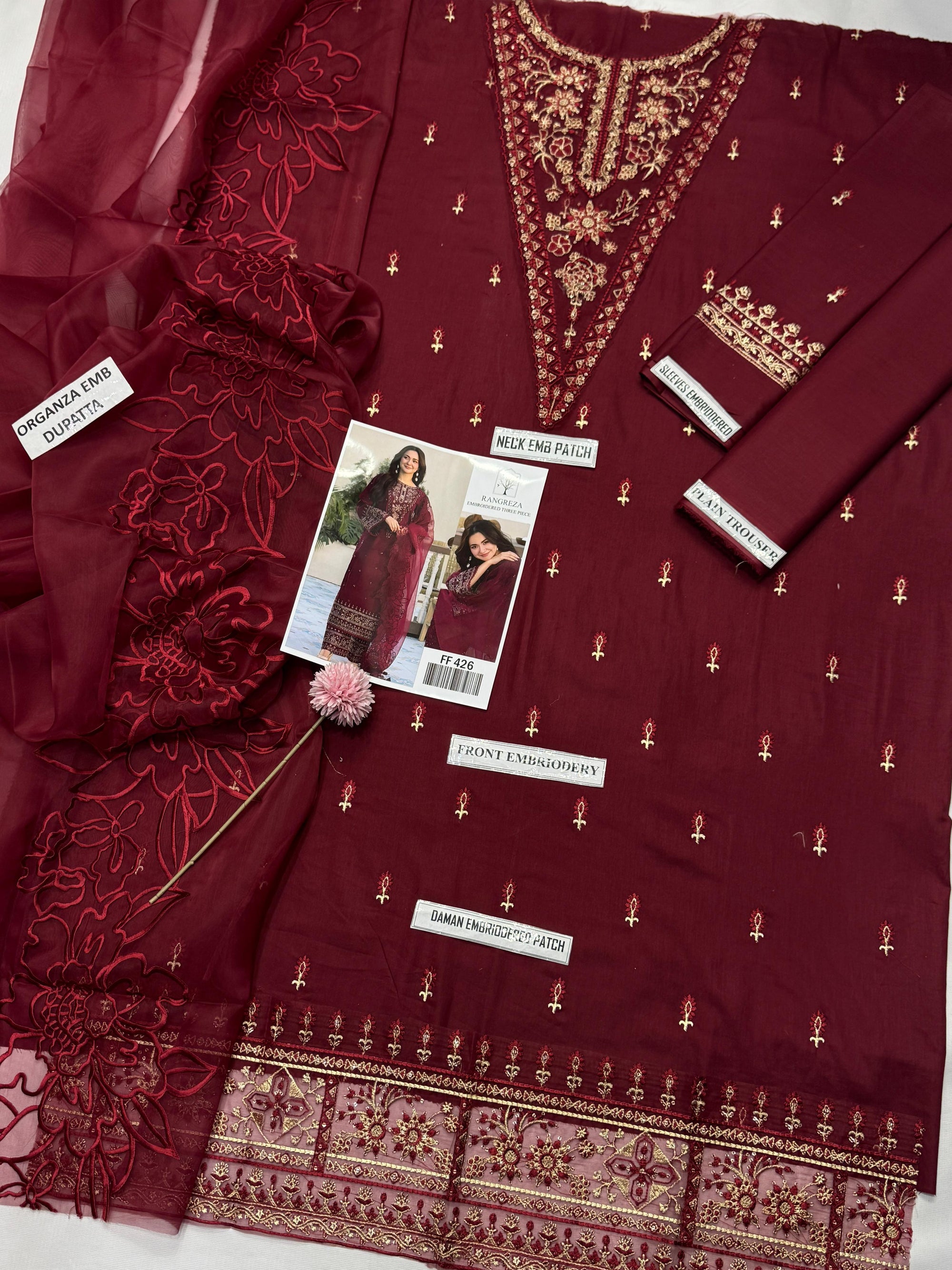 03 Piece - Embroidered Lawn Suit KISWAH RETAILS