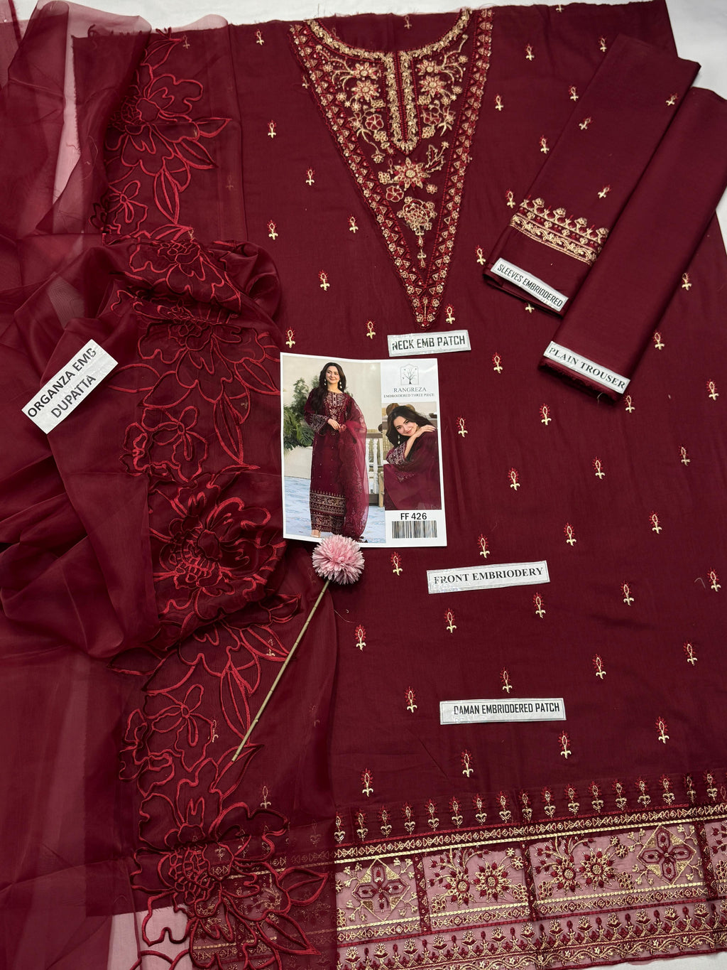 03 Piece - Embroidered Lawn Suit KISWAH RETAILS