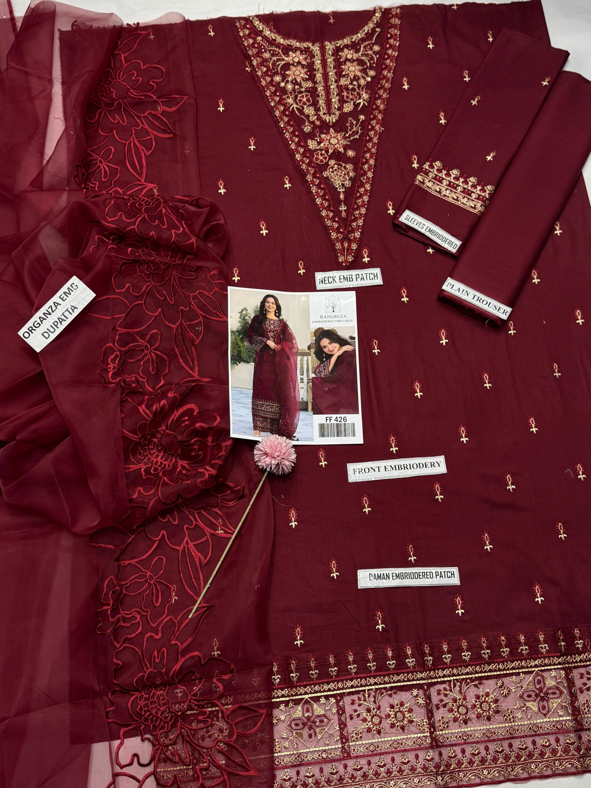 03 Piece - Embroidered Lawn Suit KISWAH RETAILS