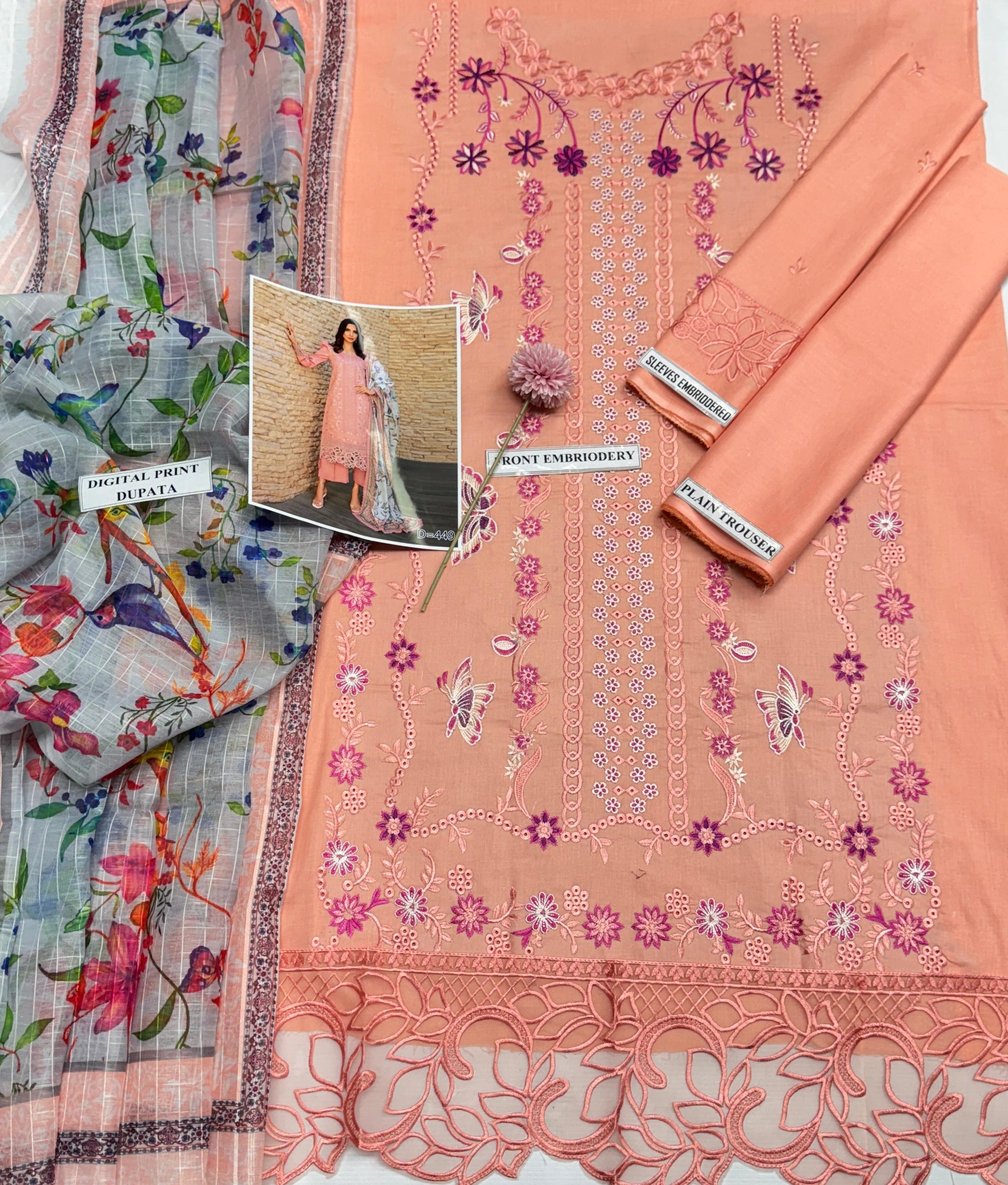 03 Piece - Embroidered Lawn Suit