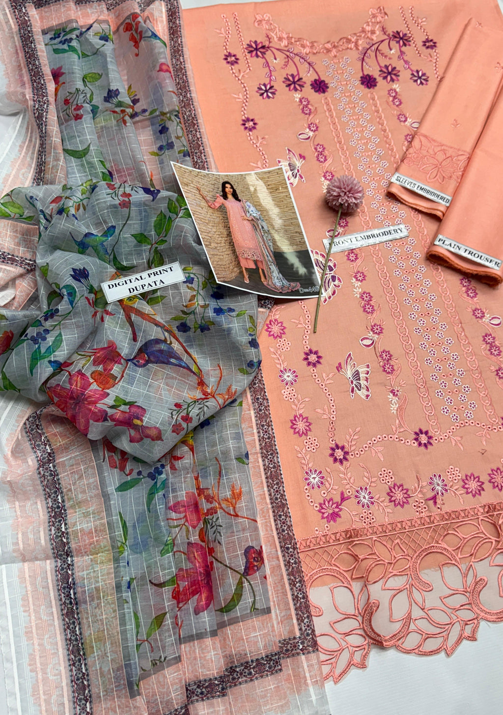 03 Piece - Embroidered Lawn Suit