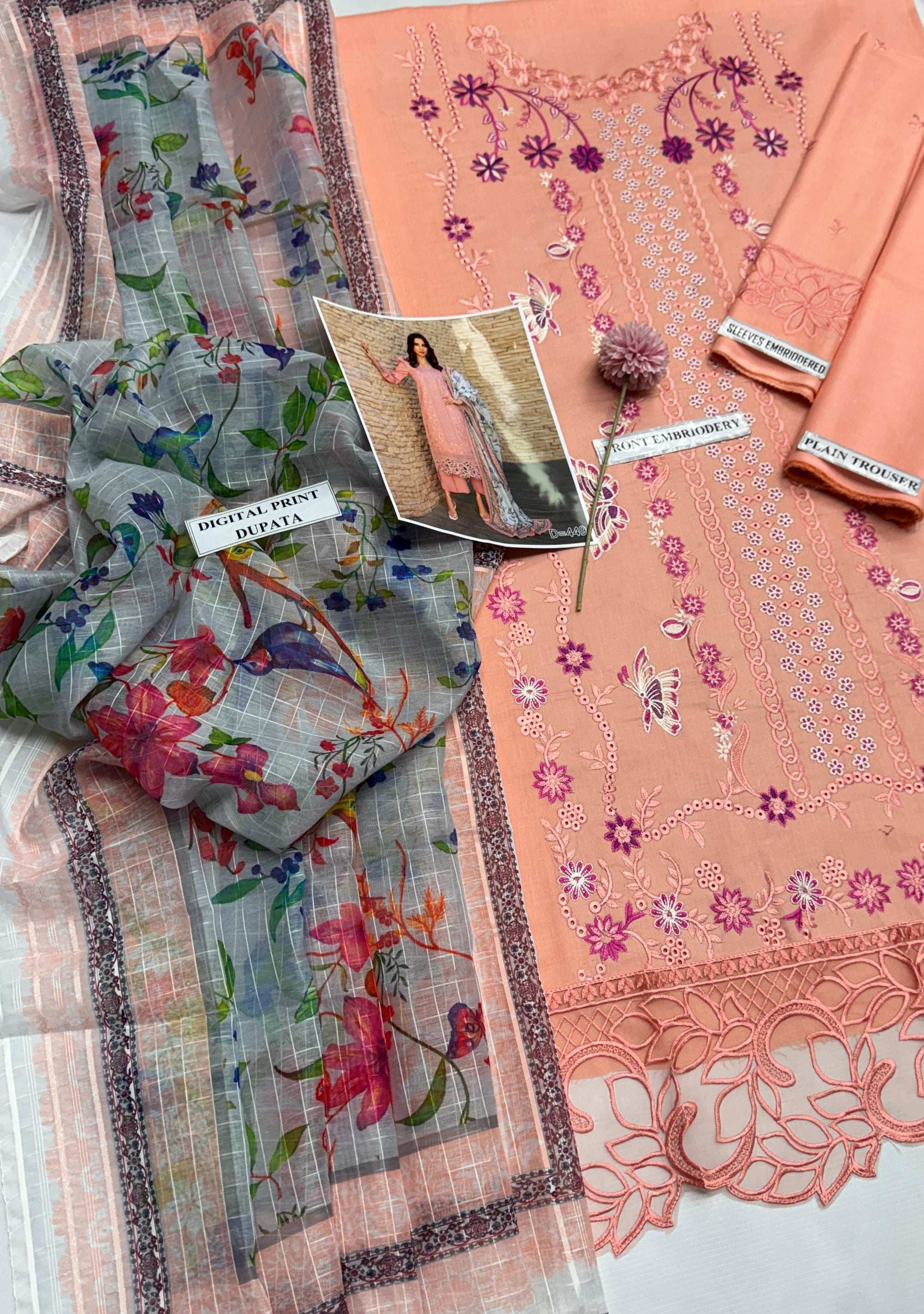 03 Piece - Embroidered Lawn Suit