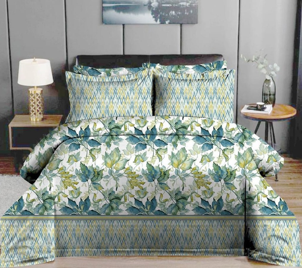 Printed King Bed Sheet With Pillows KISWAH RETAILS