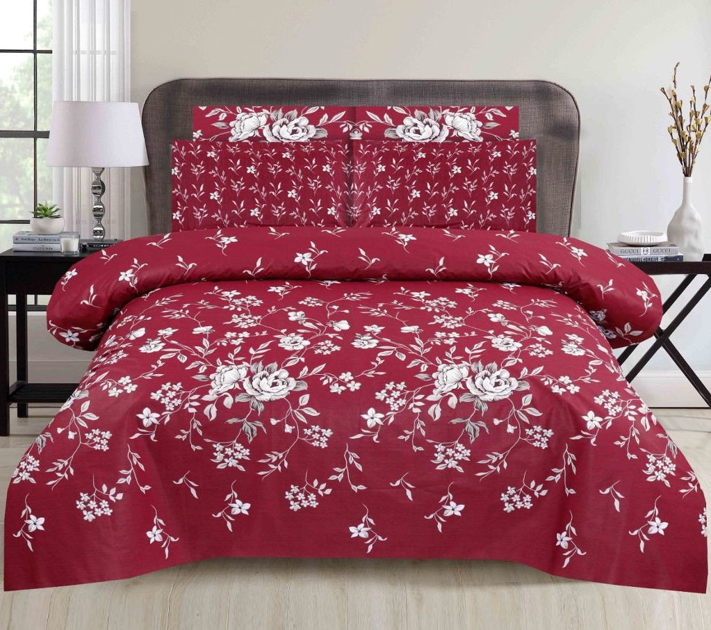 Printed King Bed Sheet With Pillows KISWAH RETAILS