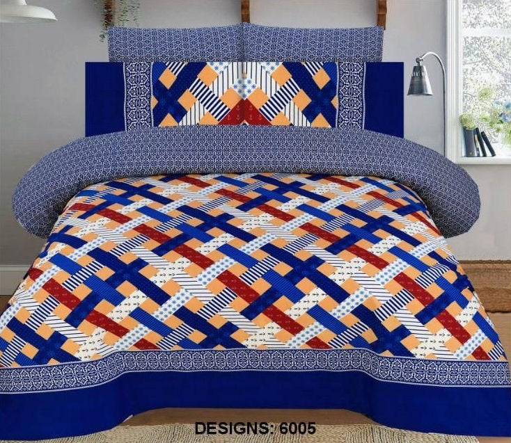 Printed King Bed Sheet With Pillows KISWAH RETAILS