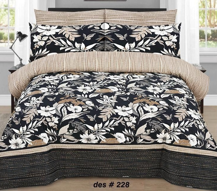 Printed King Bed Sheet With Pillows KISWAH RETAILS