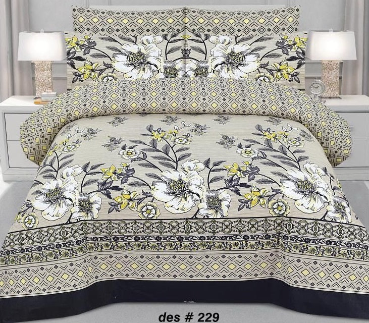 Printed King Bed Sheet With Pillows KISWAH RETAILS