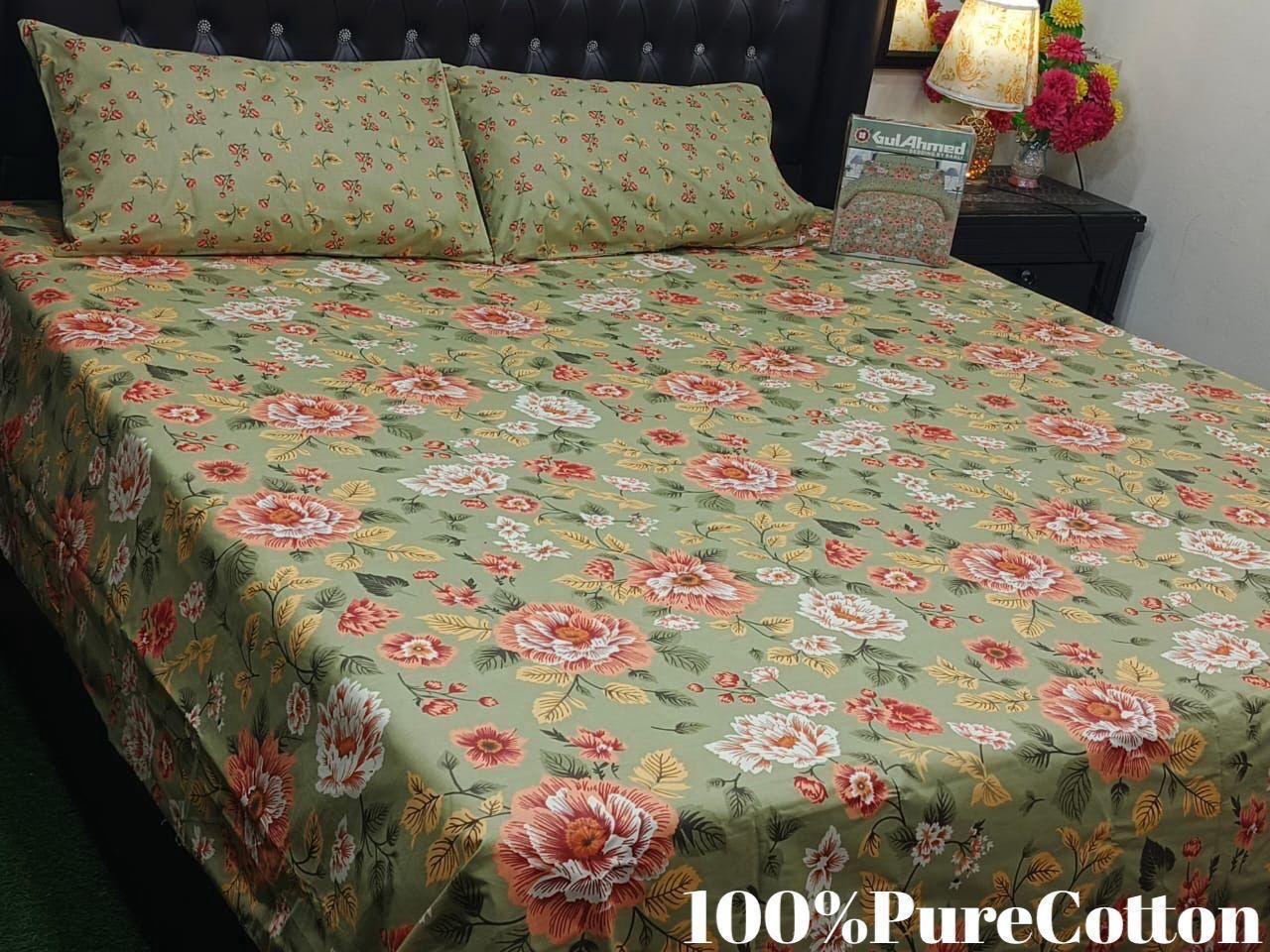 Printed King Bed Sheet With Pillows KISWAH RETAILS