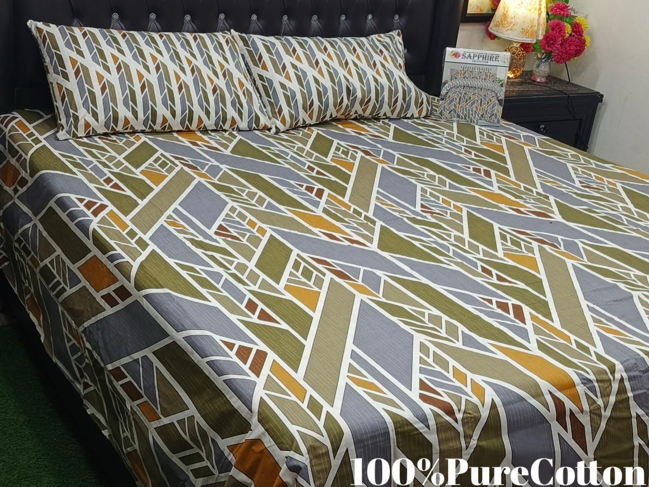Printed King Bed Sheet With Pillows KISWAH RETAILS