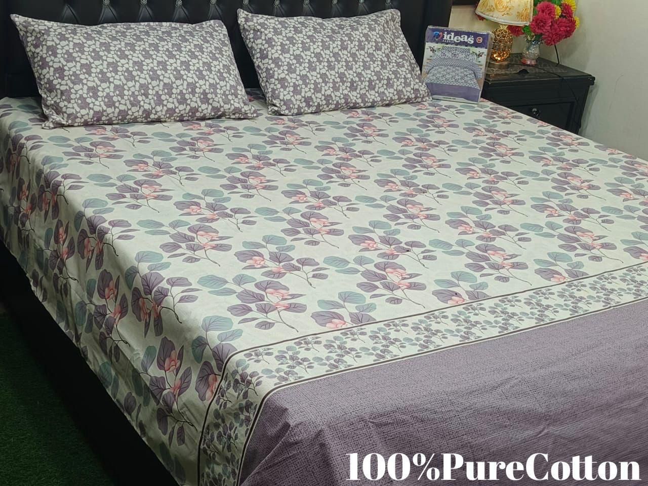 Printed King Bed Sheet With Pillows KISWAH RETAILS