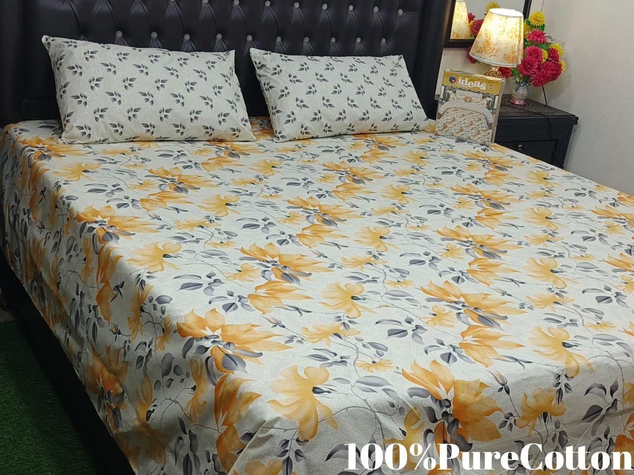 Printed King Bed Sheet With Pillows KISWAH RETAILS