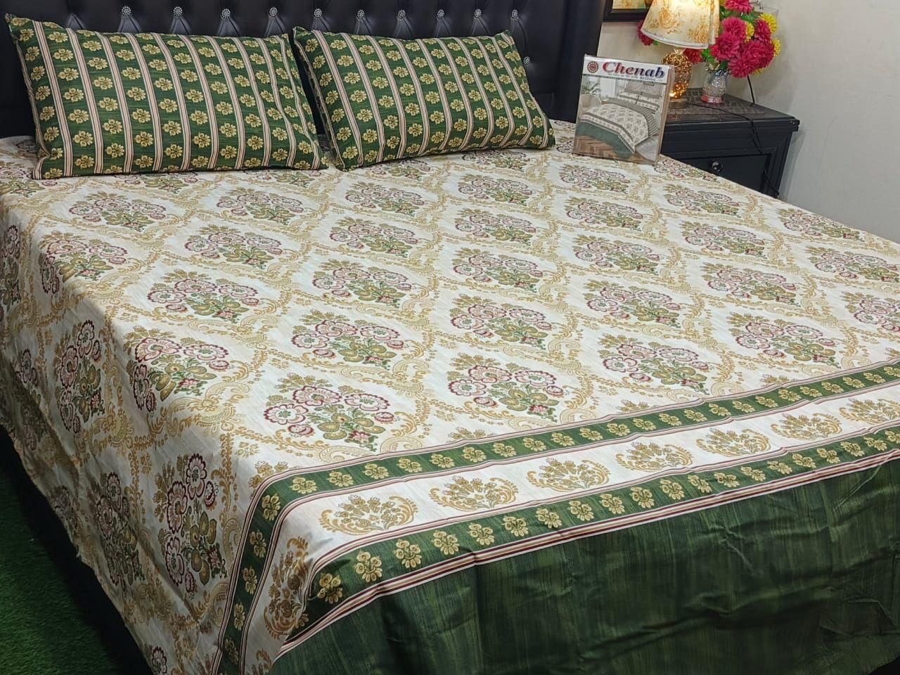 Printed King Bed Sheet With Pillows KISWAH RETAILS