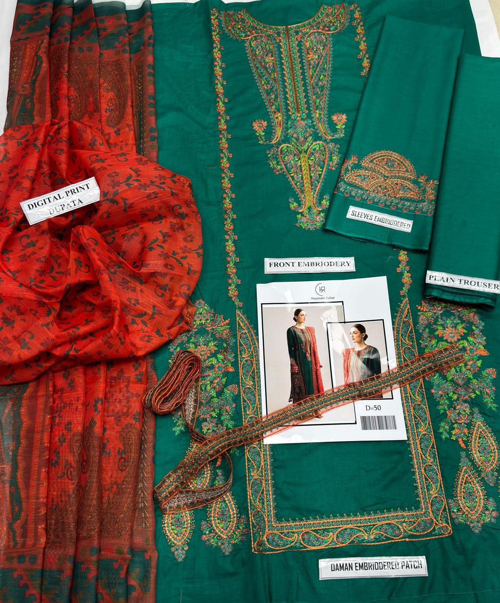 03 Piece - Unstitch Embroidered Lawn Suit KISWAH RETAILS