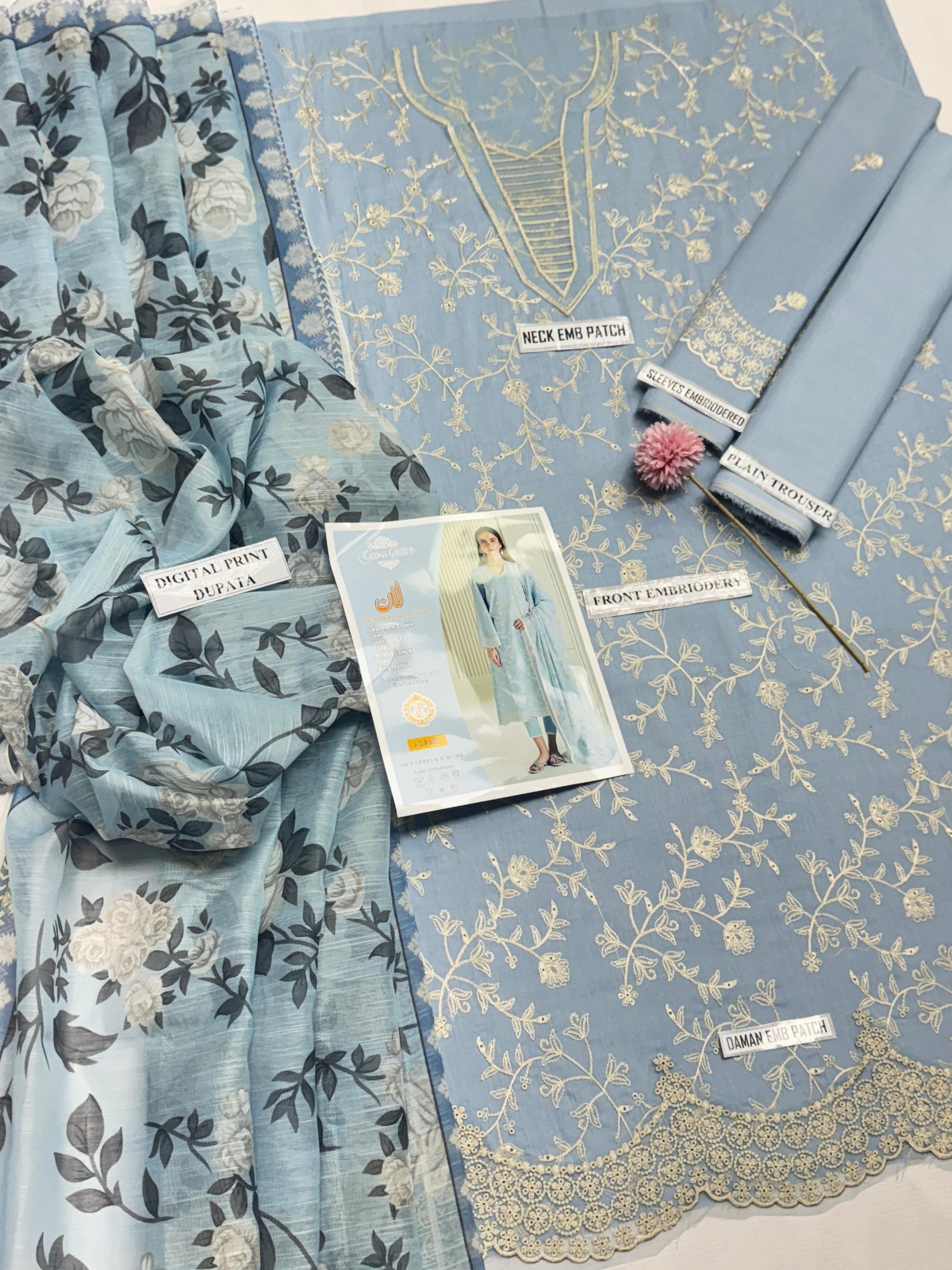 03 Piece - Embroidered Lawn Suit KISWAH RETAILS