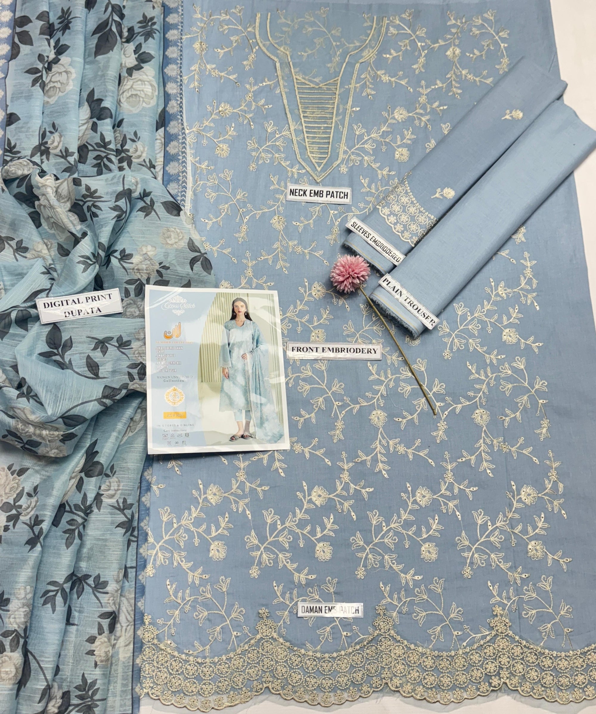 03 Piece - Embroidered Lawn Suit KISWAH RETAILS