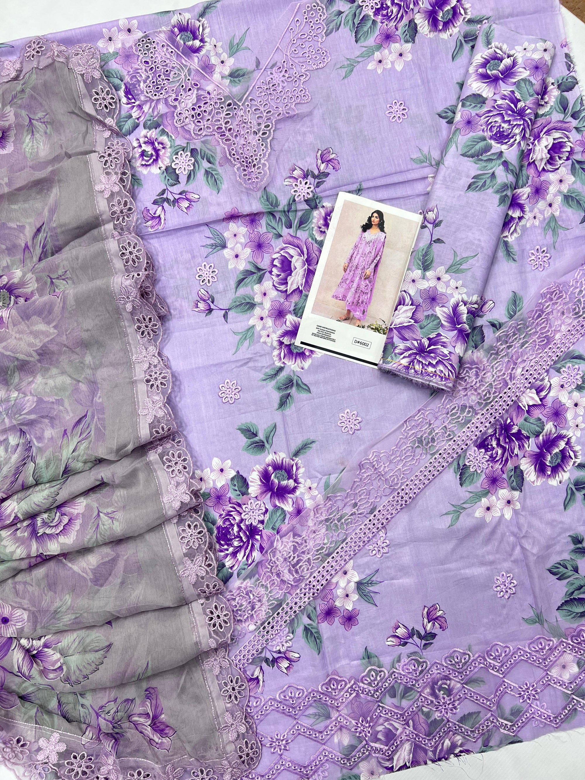 03 Piece - Unstitch Embroidered Lawn Suit - Violet KISWAH RETAILS