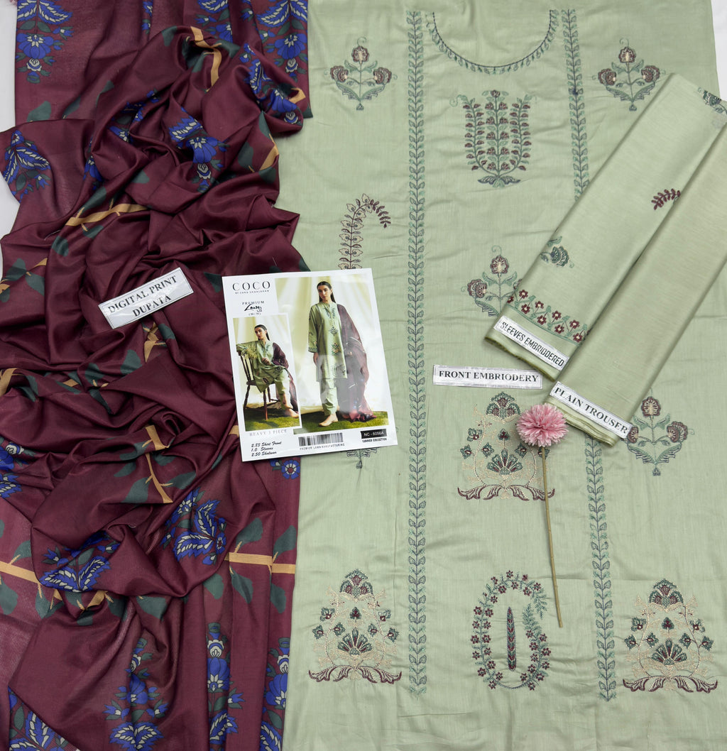 03 Piece - Unstitch Embroidered Lawn Suit (Copy) KISWAH RETAILS
