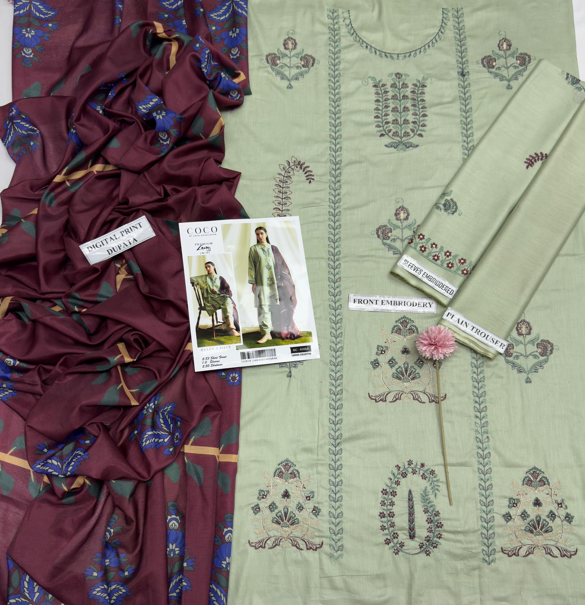 03 Piece - Unstitch Embroidered Lawn Suit (Copy) KISWAH RETAILS