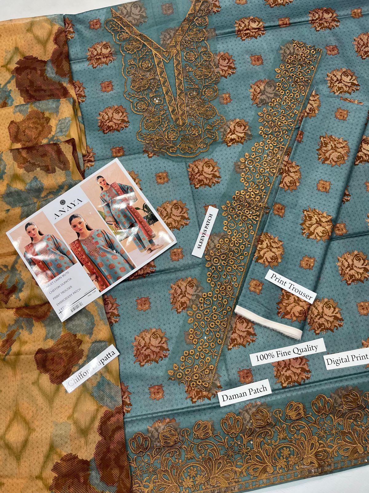 03 Piece - Digital Print Lawn Suit KISWAH RETAILS