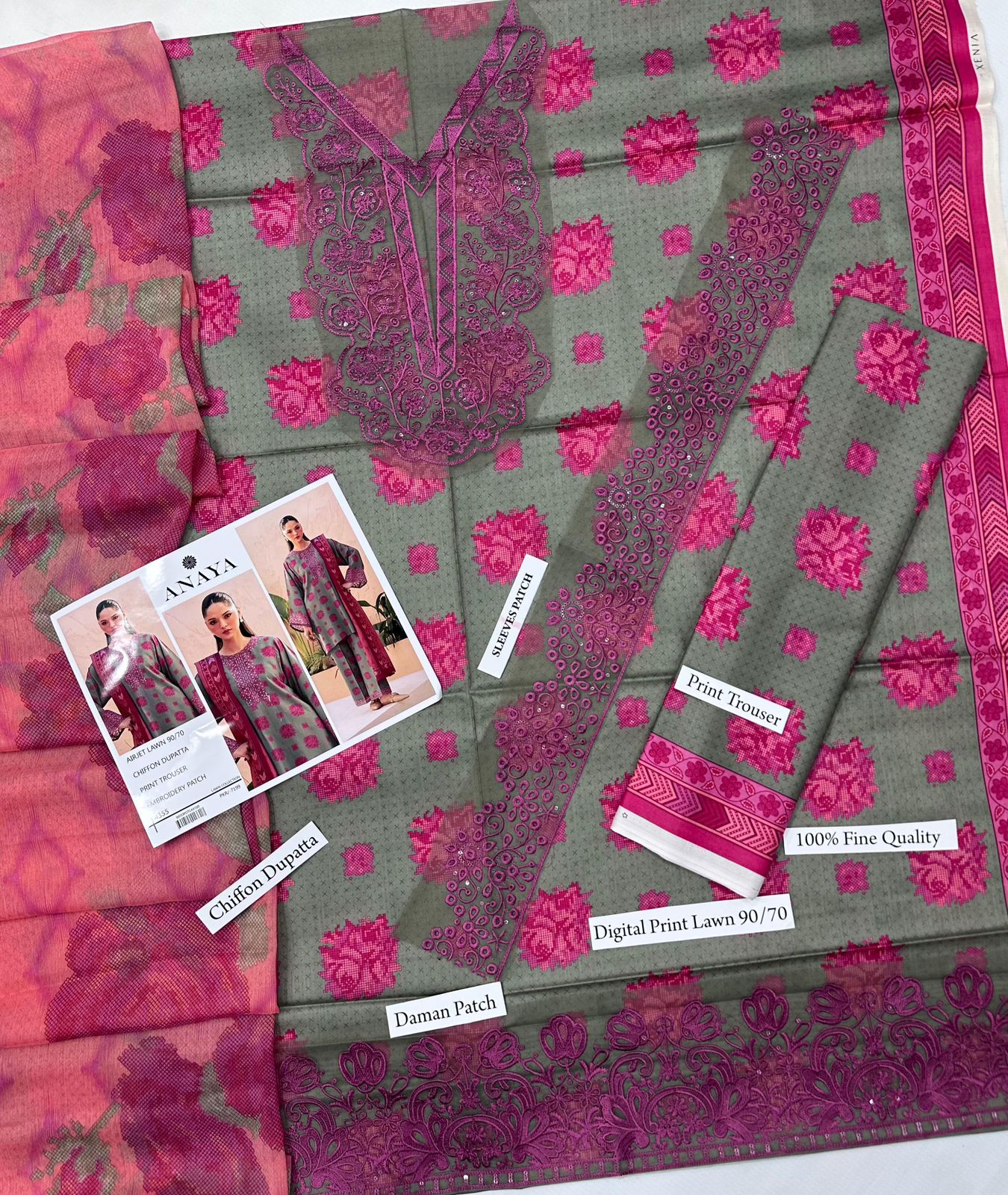 03 Piece - Digital Print Lawn Suit KISWAH RETAILS