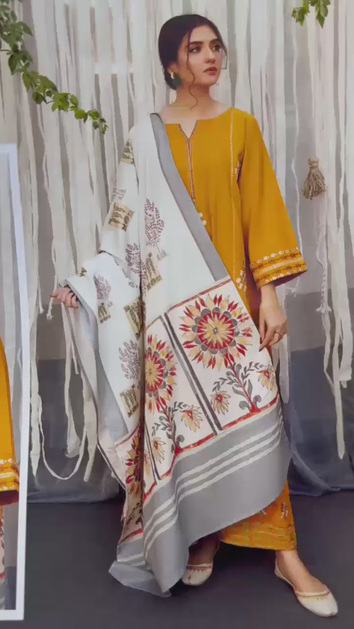 03 Piece - Embroidered Lawn Suit