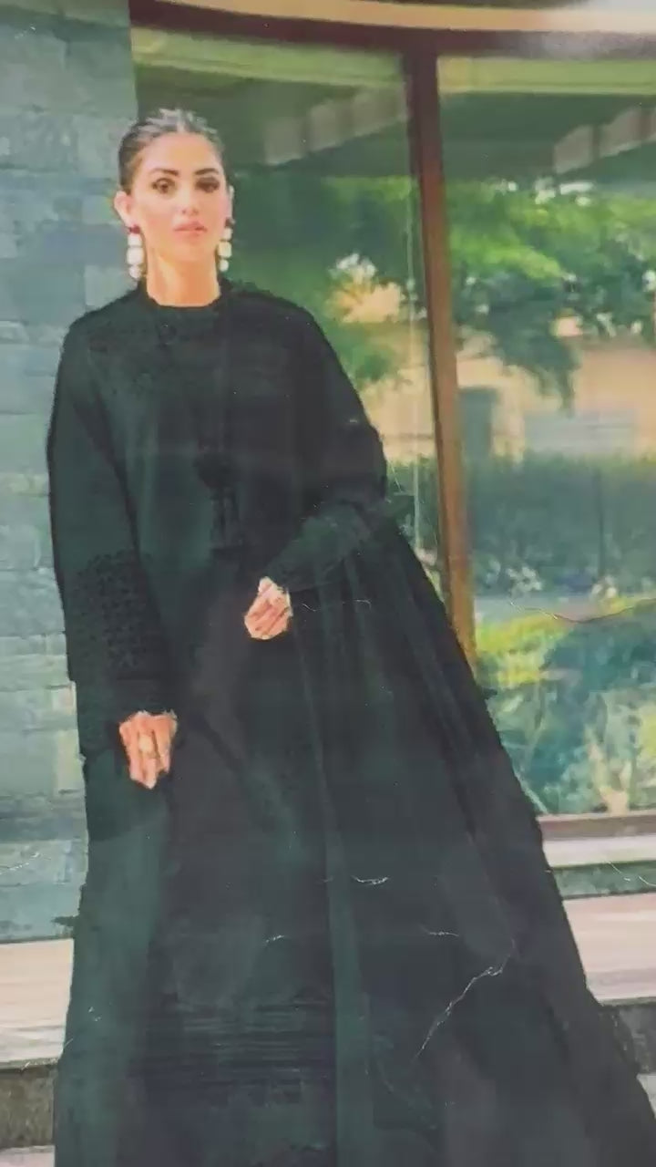 03 Piece - Unstitch Embroidered Lawn Suit - Black